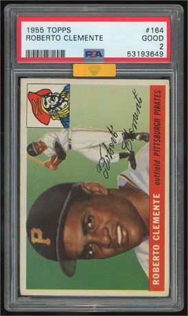 1955 Topps #164 Roberto Clemente RC PSA 2 MBA Gold Diamond