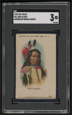 1910 S67 Silks #11 Red Cloud American Indian Chiefs SGC 3 VG
