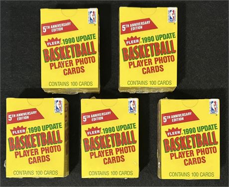 1990 Fleer Update Factory Sealed Complete Set Lot (5) Gary Payton RC 1-100