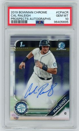 2019 1st Bowman Chrome Cal Raleigh RC Prospects Autographs PSA 10 GEM MINT
