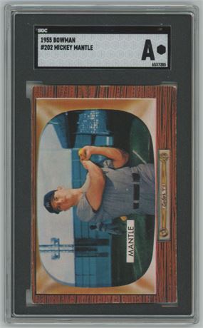 1955 Bowman #202 Mickey Mantle SGC A