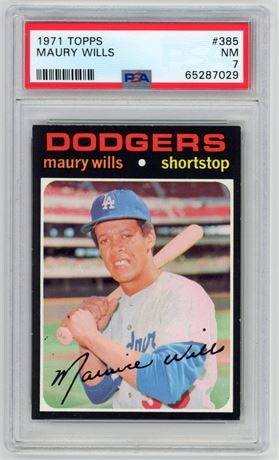 1971 Topps #385 Maury Wills PSA 7 NM
