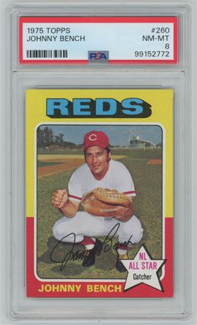 1975 Topps #260 Johnny Bench PSA 8 NMMT