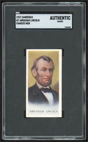 1927 Carreras Famous #7 Abraham Lincoln SGC Authentic Erased (READ)