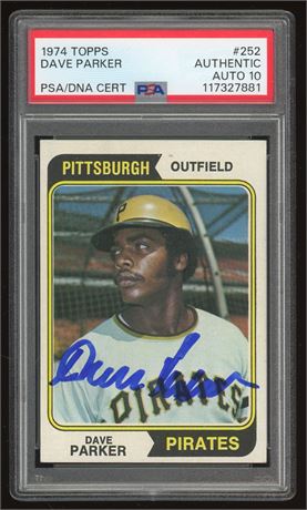 1974 Topps #252 Dave Parker RC Auto PSA Authentic Auto 10