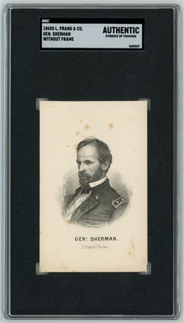 1860s L Prang & Co General Sherman Without Frame SGC Authentic (Trimmed)