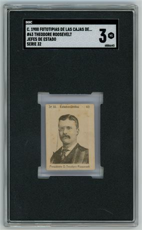 1900 Circa Fototipias De Las Cajas De #63 Theodore Roosevelt Serie 32 SGC 3 VG