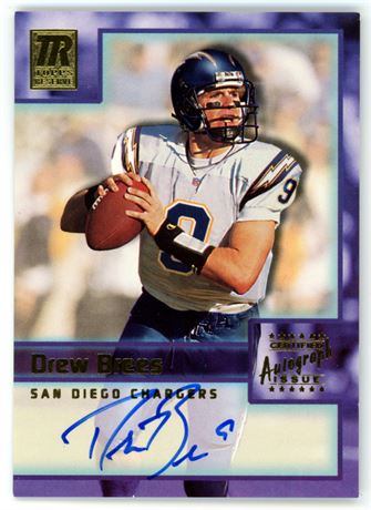 2001 Topps Reserve Drew Brees RC Topps Certified On Card Auto