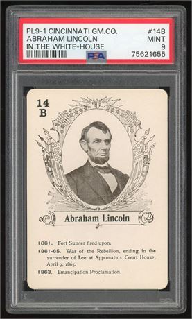 1905 Cincinnati Game Co PL9-1 #14B Abraham Lincoln In The White-House PSA 9 MINT