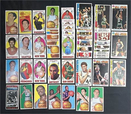 1969-1976 Topps Basketball Lot (80) w/ Stars Maravich, Baylor + Gervin