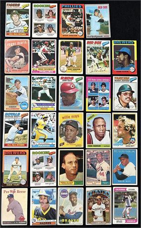 Vintage Star Lot (29) LOW GRADE w/ Reese/Aaron/Clemente/Mays