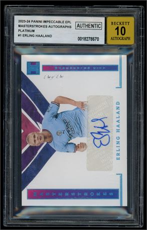 2023 Impeccable EPL Masterstrokes #1 Erling Haaland 1/1 BGS Authentic Auto 10