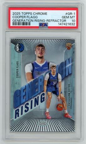 2025 Topps Chrome Cooper Flagg RC Generation Rising Refractor PSA 10 GEM MINT