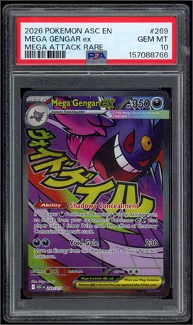 2026 Pokemon ASC EN Mega Gangar EX Mega Attack Rare PSA 10
