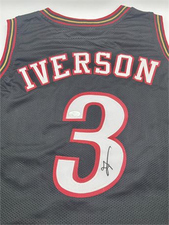 Allen Iverson Autographed Philadelphia Black Basketball Jersey (PSA) XL