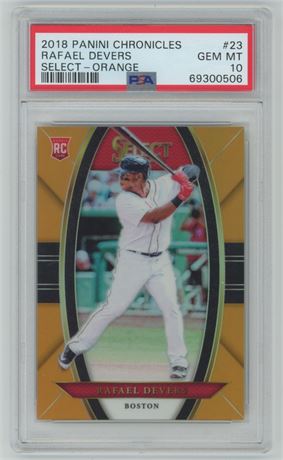 2018 Chronicles Select Rafael Devers RC Orange 48/199 PSA 10 GEM MINT