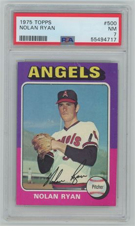 1975 Topps #500 Nolan Ryan PSA 7 NM (Slab has small scratch)