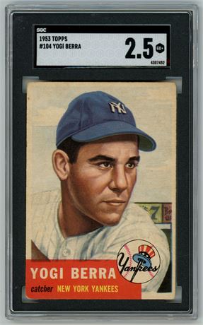 1953 Topps #104 Yogi Berra SGC 2.5 GOOD+