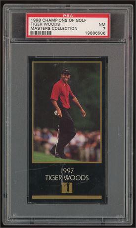1998 Champions of Golf Tiger Woods RC Masters Collection PSA 7 NM