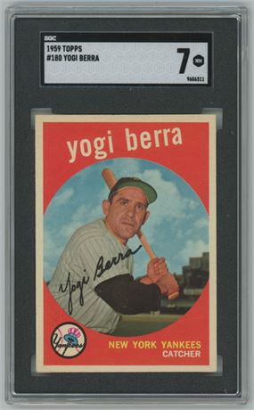 1959 Topps #180 Yogi Berra SGC 7 NM Beauty!