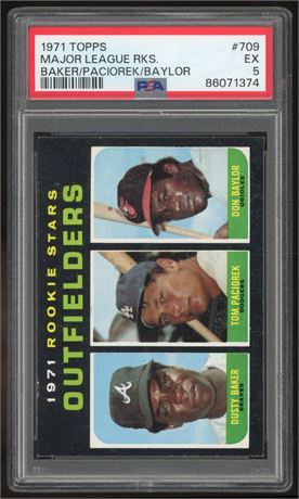 1971 Topps #709 Hi# Baker/Paciorek/Baylor RC PSA 5 EX