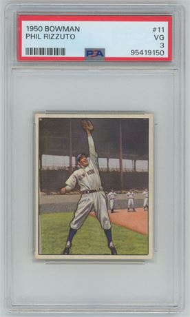 1950 Bowman #11 Phil Rizzuto PSA 3 VG