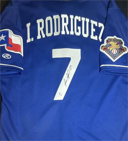 Ivan Rodriguez MLB Authentic Collection Autographed Jersey GAI