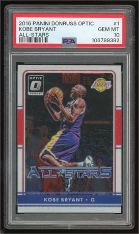 2016 Panini Donruss Optic #1 Kobe Bryant All-Stars PSA 10 GEM MINT