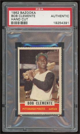 1962 Bazooka Roberto Clemente Hand Cut PSA Authentic