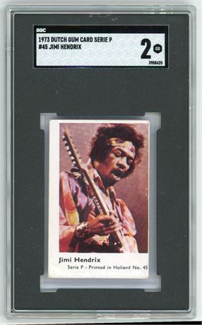 1973 Dutch Gum Card Serie P #48 Jimi Hendrix SGC 2 GOOD