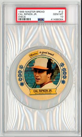 1989 Master Bread #12 Cal Ripken Jr Discs PSA 10 GEM MINT