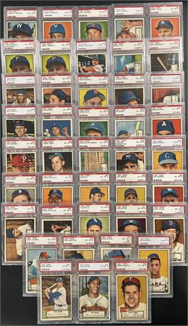 1952 Topps PSA 6 Graded Lot (42) w/ Snider, Roberts & Easter