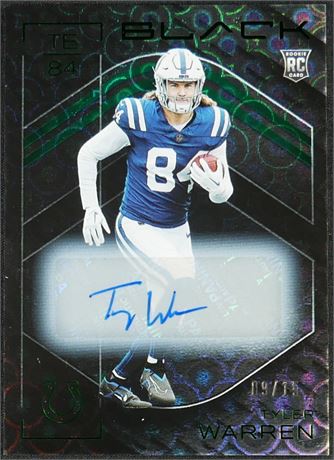 2025 Panini Black #113 Tyler Warren RC 9/15 Emerald
