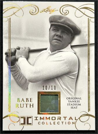 2017 Leaf Immortal Collection Babe Ruth 10/10 Original Yankee Stadium Seat
