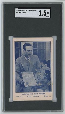 1932 Artistas De Cine Sonoro #45 Walt Disney SGC 1.5 FAIR RARE