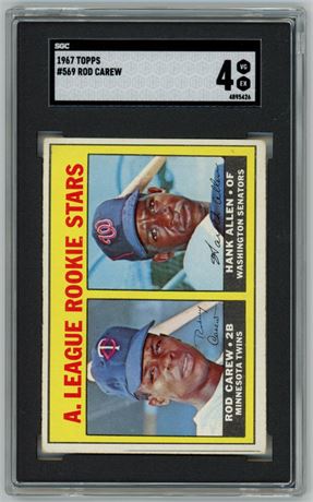 1967 Topps #569 Rod Carew RC Hi# SGC 4 VGEX
