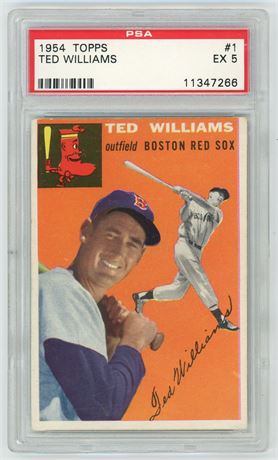 1954 Topps #1 Ted Williams PSA 5 EX Nicely Centered