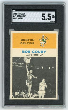 1961 Fleer #49 Bob Cousy Lays One Up SGC 5.5 EX+