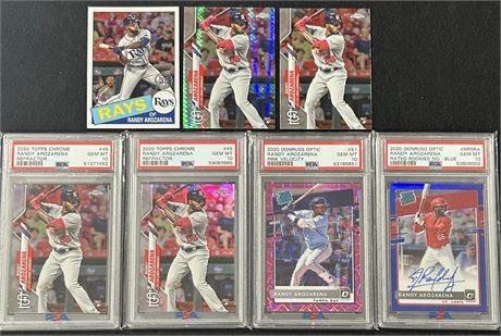2020 Randy Arozarena High Grade RC Lot (4 PSA 10's) Color Refractors