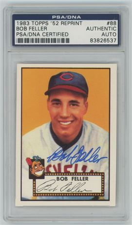 1983 Topps '52 Reprint #88 Bob Feller PSA Authentic Auto