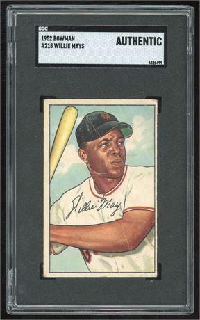1952 Bowman #218 Willie Mays SGC Authentic