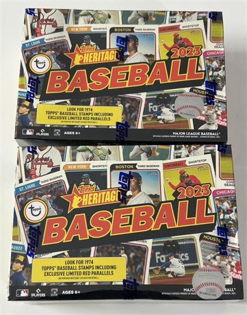 2023 Topps Heritage Baseball Hobby Box Lot (2) Factory Sealed