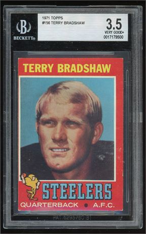 1971 Topps #156 Terry Bradshaw RC BGS 3.5 VG+