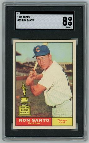 1961 Topps #35 Ron Santo RC SGC 8 NMMT w/ PWCC A Above Average
