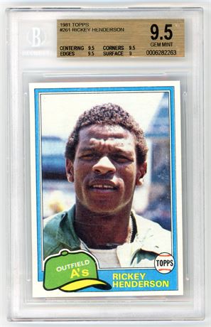 1981 Topps #261 Rickey Henderson BGS 9.5 GEM MINT
