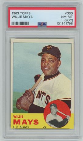 1963 Topps #300 Willie Mays PSA 8(OC)