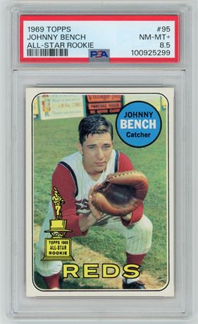 1969 Topps #95 Johnny Bench All-Star Rookie PSA 8.5 NMMT Beauty!