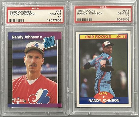 1989 PSA 10 Graded Randy Johnson RC Lot (2)