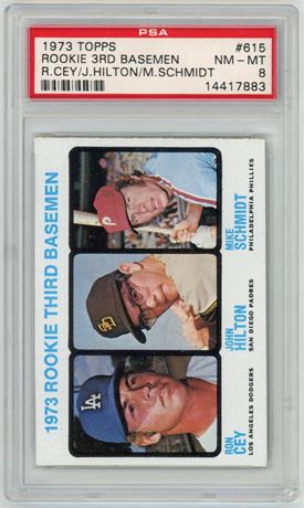 1973 Topps #615 Mike Schmidt RC Hi# PSA 8 NMMT Nicely Centered