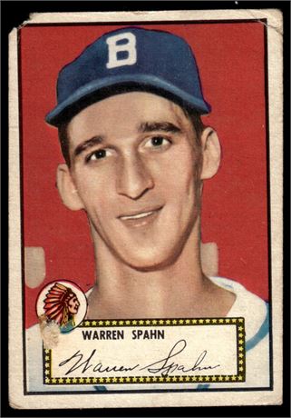 1952 Topps #33 Warren Spahn Low Grade
